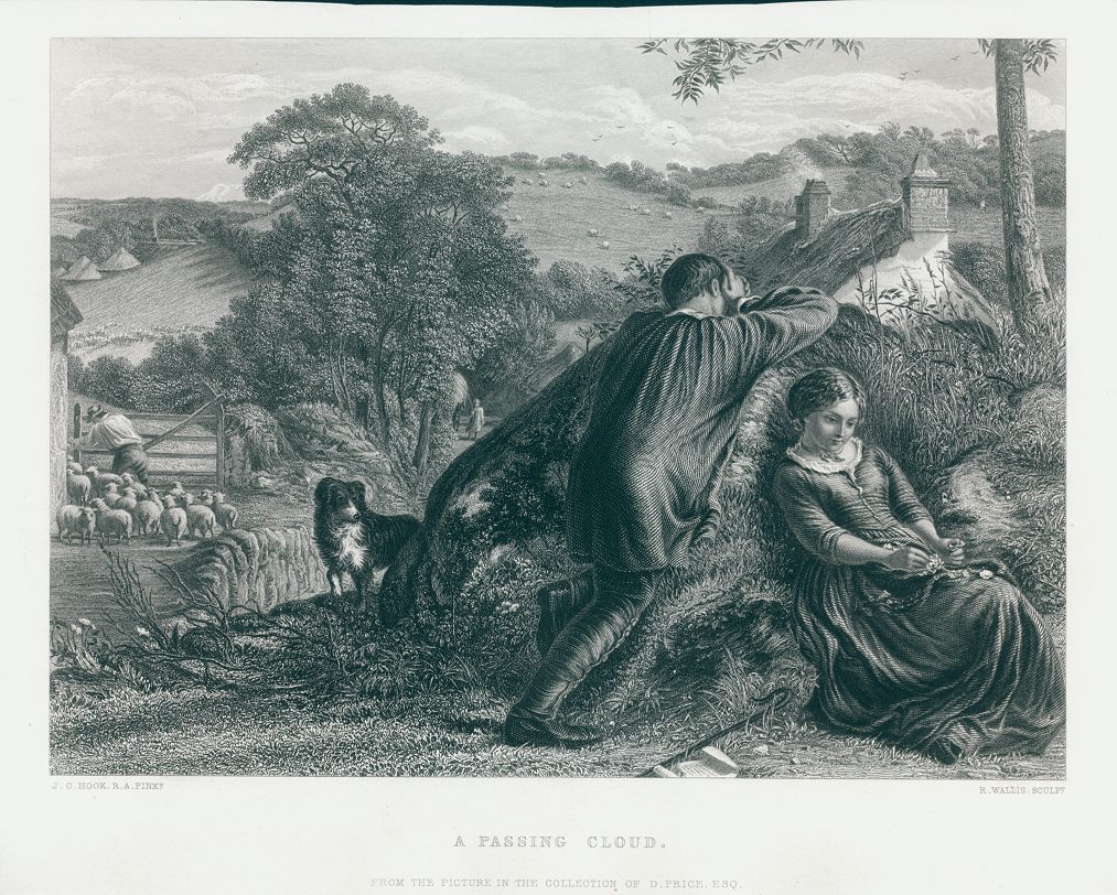 A Passing Cloud (lovers' tiff), after James Clark Hook, 1865