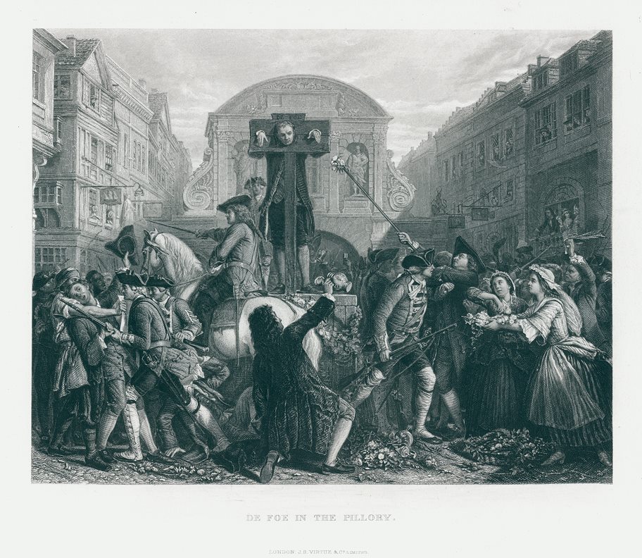 Daniel Defoe in the Pillory, after Crowe, 1868