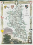 Buckinghamshire, Moule county map, 1850