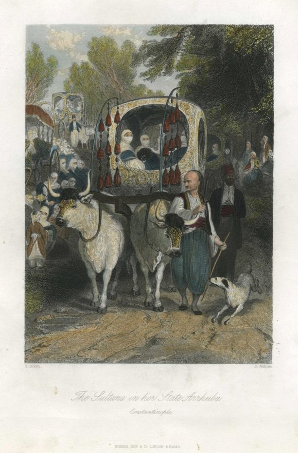 Turkey, Constantinople, Sultana in her State Arrhuba, 1838