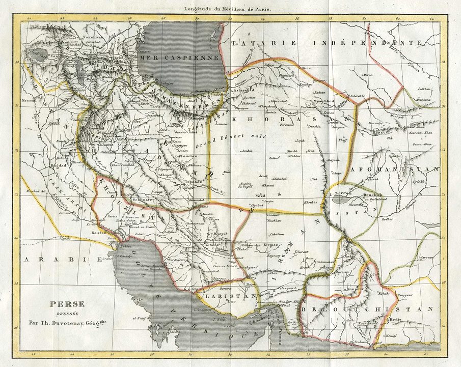 Persia (Iran) map, 1841