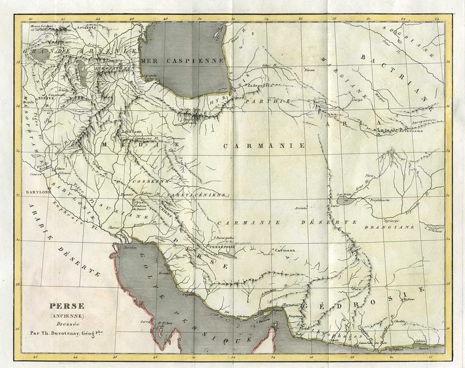 Ancient Persia map, 1841