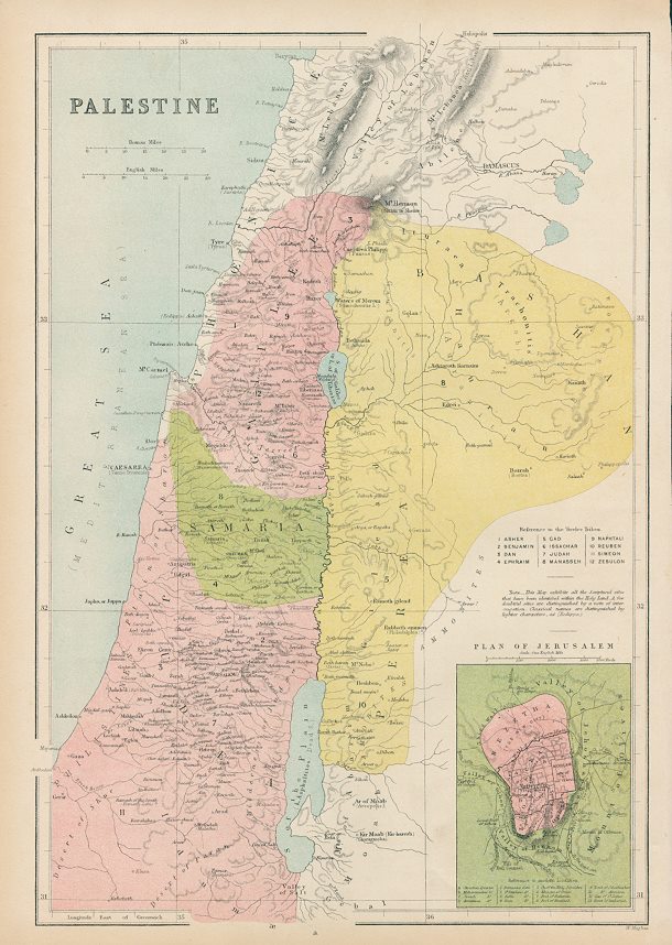 Palestine map, c1875