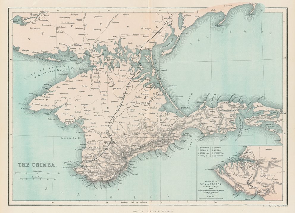 Crimea map, c1858