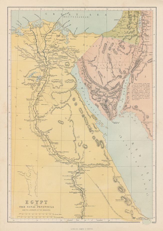 Egypt (ancient) map, c1875