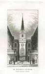 London, Fleet Street, St.Bride's Church, 1845