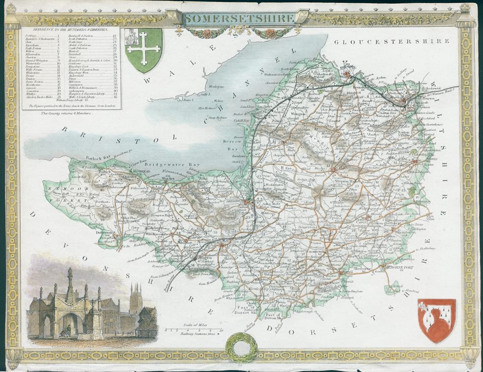 Somerset, Moule map, 1850