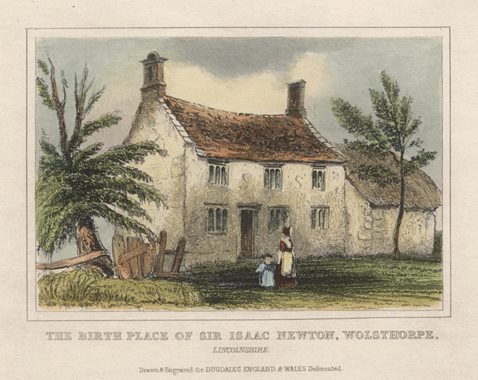 Lincolnshire, birthplace of Isaac Newton, 1845