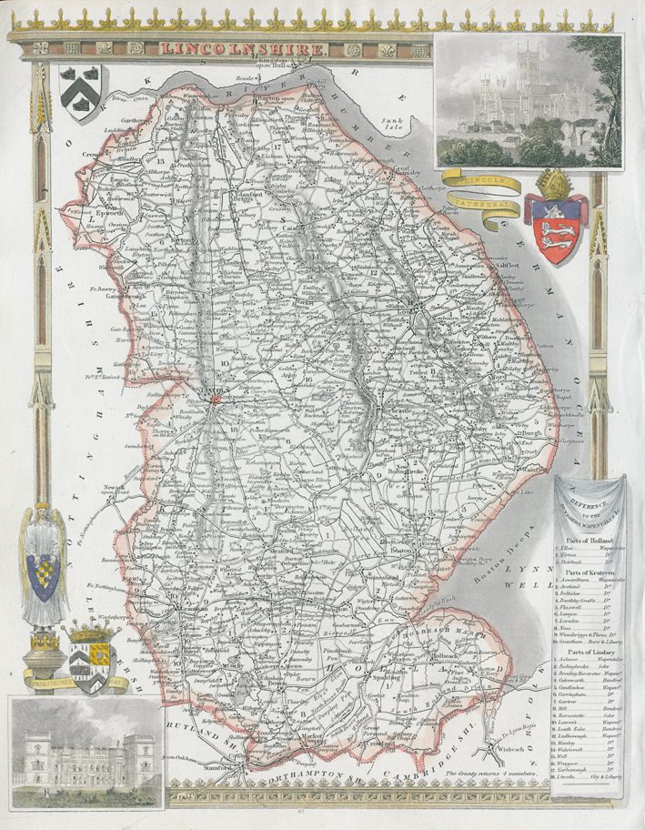 Lincolnshire, Moule map, 1850