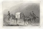 Iran, Horsemen with enclosed litter, 1841
