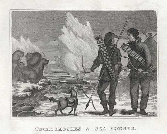 Russia, Tschouksches & Sea horses (seals), 1841