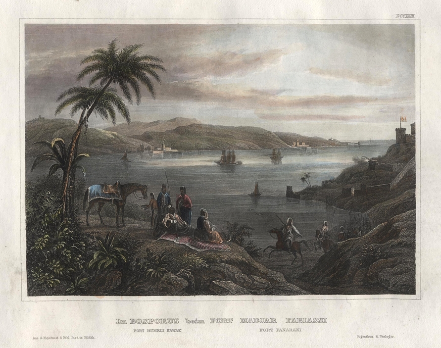 Turkey, Bosphorus and Fort Rumeli Kawak, c1850