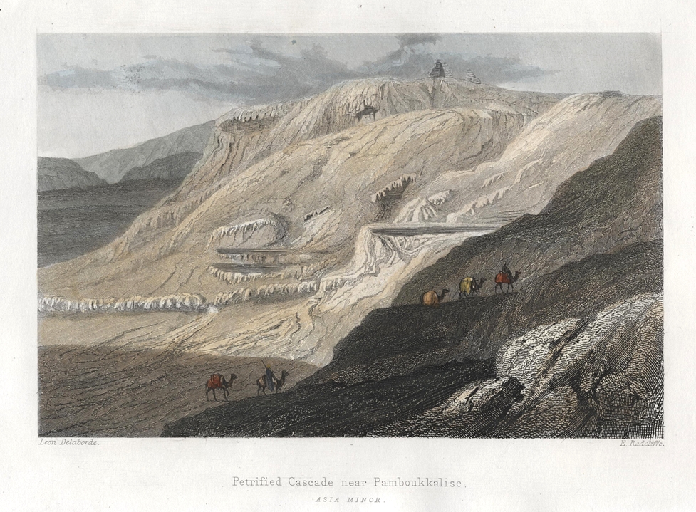 Turkey, Petrified Cascade near Pamboukkalise, 1852