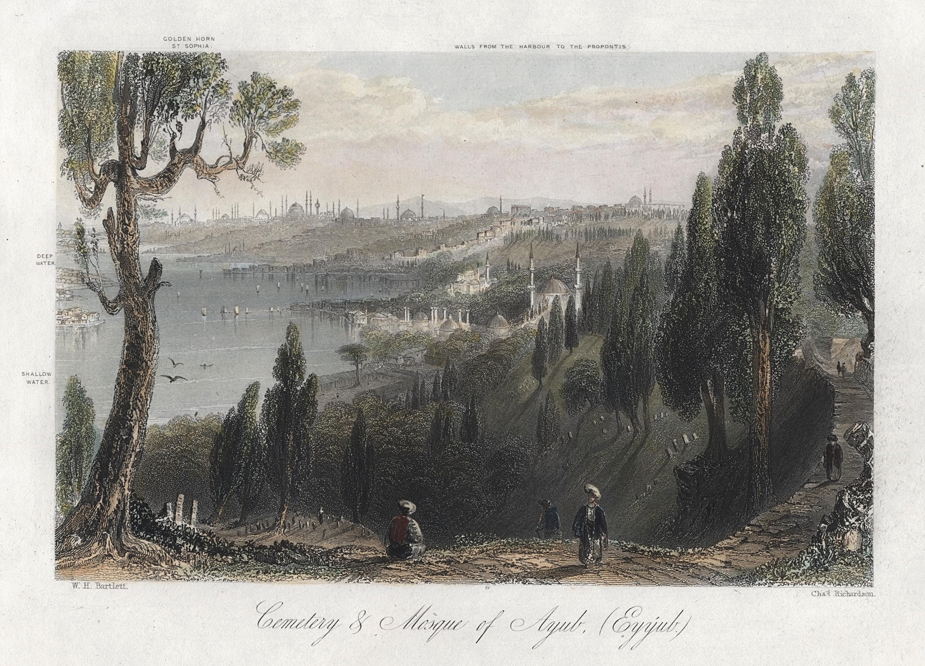 Turkey, Constantinople, Cemetery & Mosque of Ayub, 1838