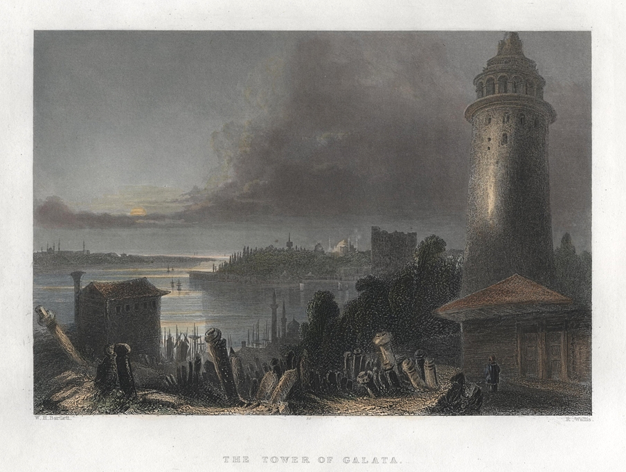Turkey, Istanbul, Tower of Galata, 1840
