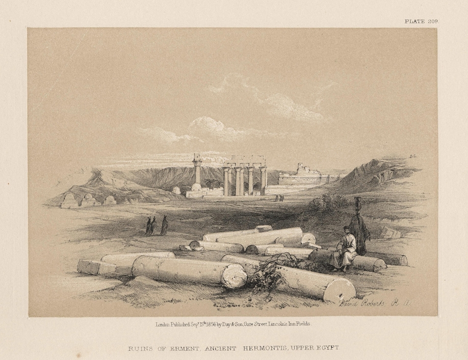 Egypt, Ruins of Erment, ancient Hermontis, Upper Egypt, 1855