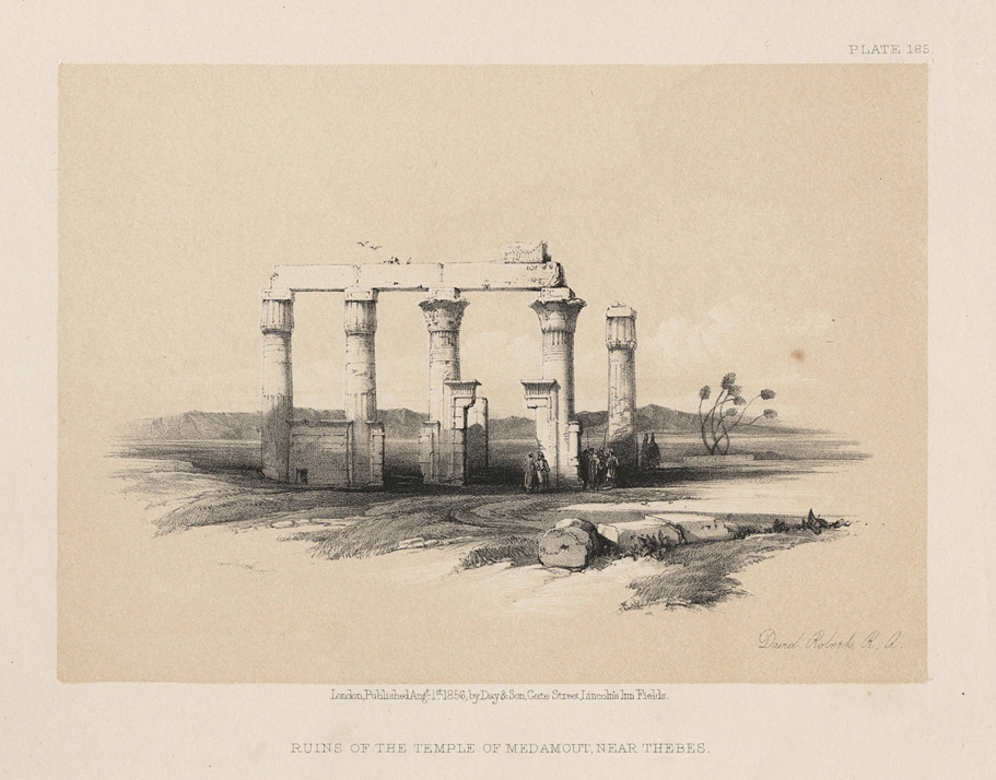 Egypt, Temple of Medamout near Thebes, 1855