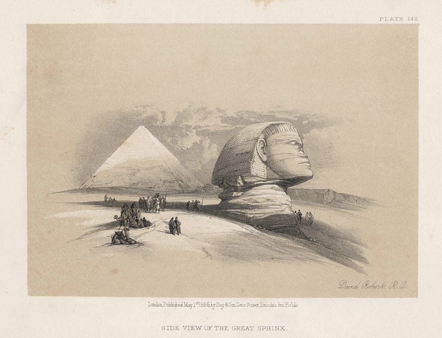 Egypt, Side view of the Great Sphinx, 1855