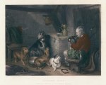 Highland Music (bagpipes, deerhound and other dogs), after Landseer, 1849