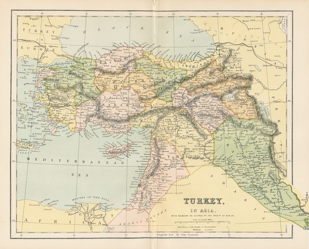 Turkey in Asia map, 1896