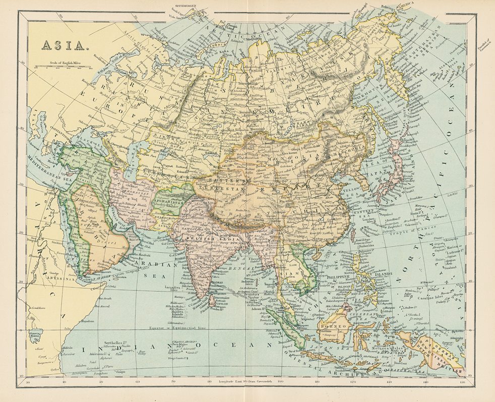  Asia map, 1896
