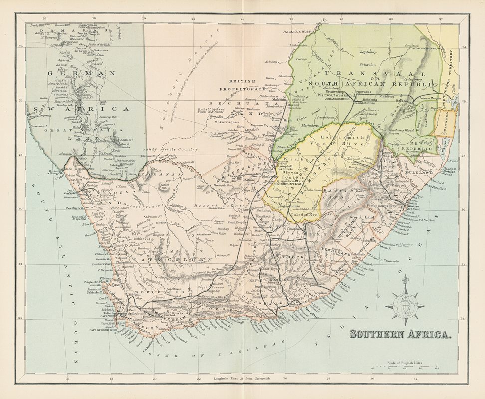 South Africa map, 1896