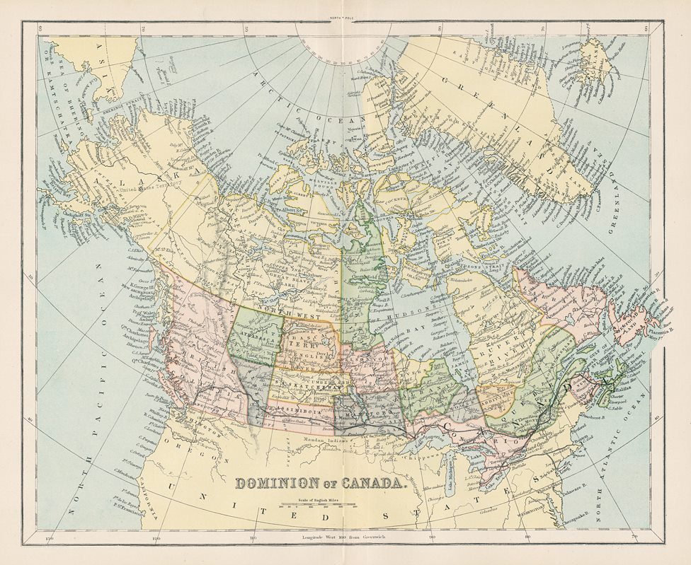 Canada map, 1896