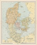 Denmark map, 1896