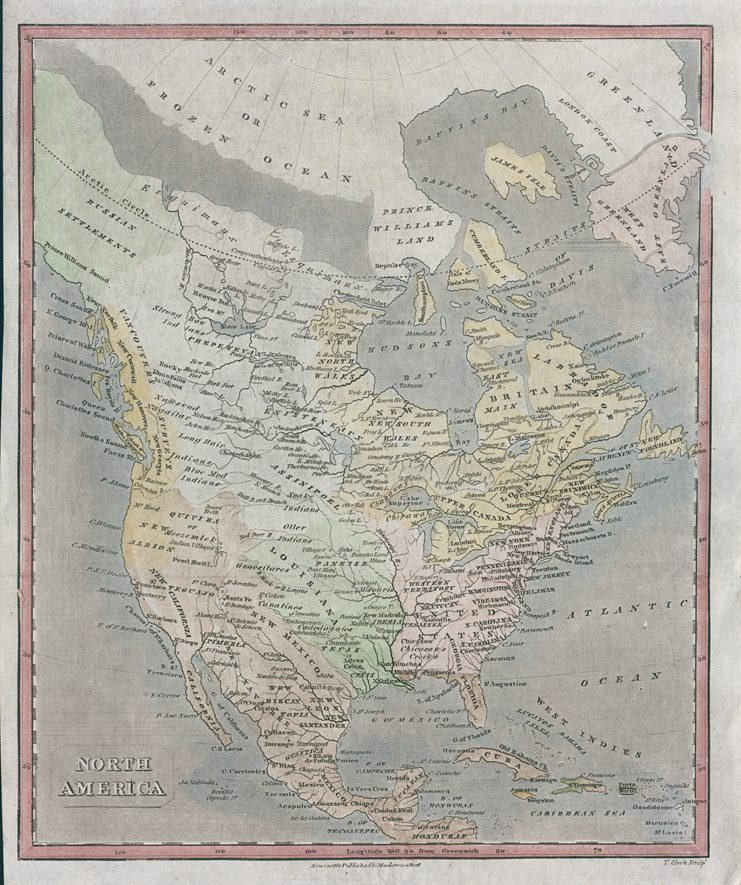 North America map, 1817