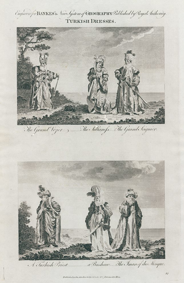 Turkey, costumes, Bankes's Geography, 1788