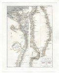 Egypt, map of the River Nile, 1855