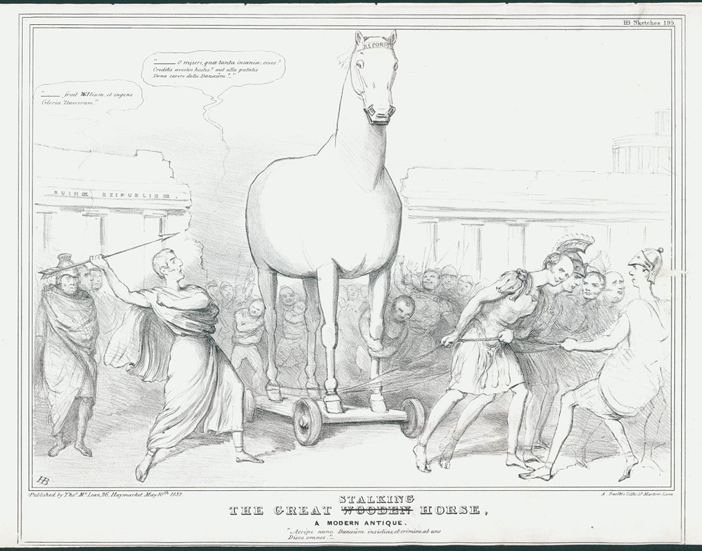 'The Great Wooden (Stalking) Horse', John Doyle, HB Sketches, May 10, 1832