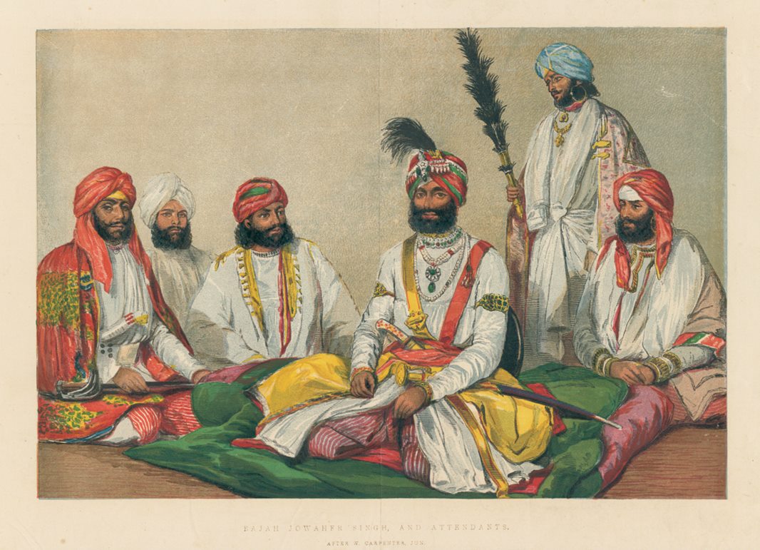 India, Raja Jowahar Singh and attendants, ILN, 1858