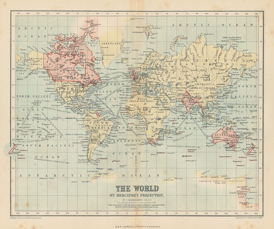 The World on Mercator's Projection, 1864