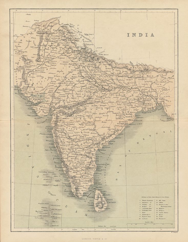 India map, c1858