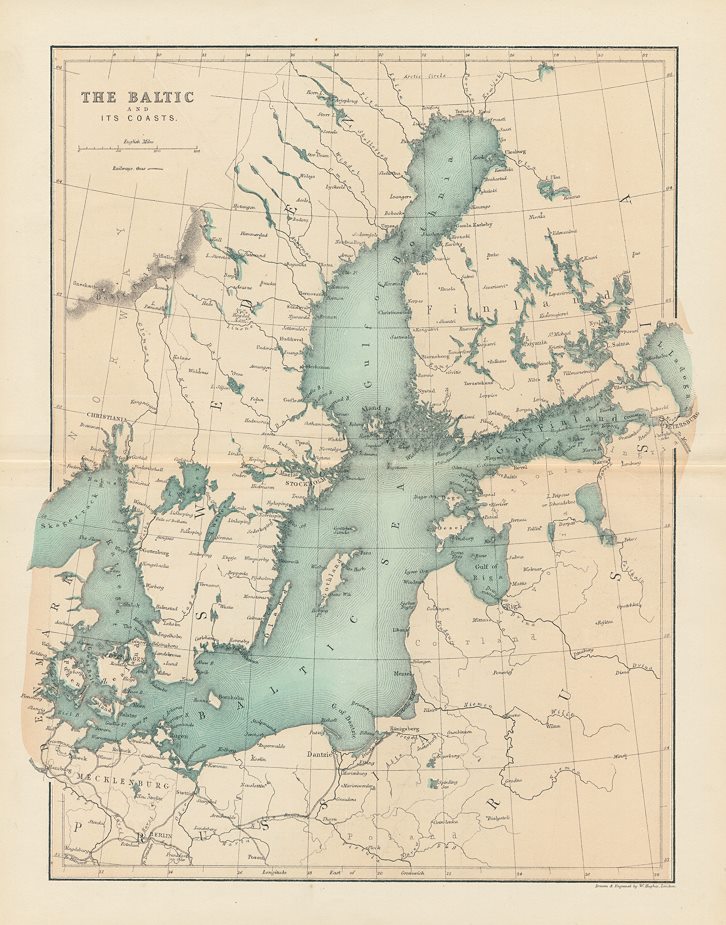 Baltic Sea map, c1858