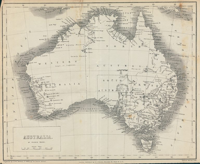 Australia map, c1860