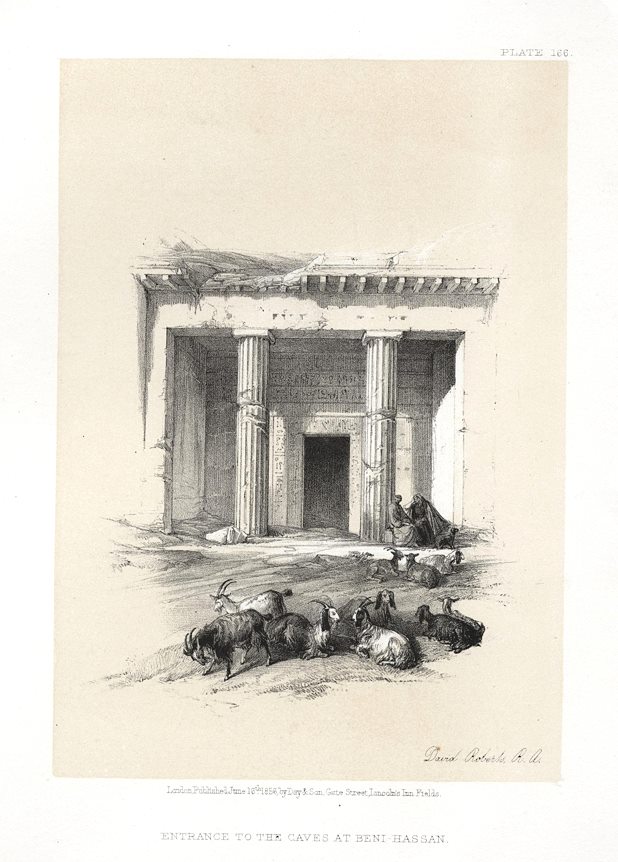 Egypt, Entrance to the Caves at Beni Hassan, 1855