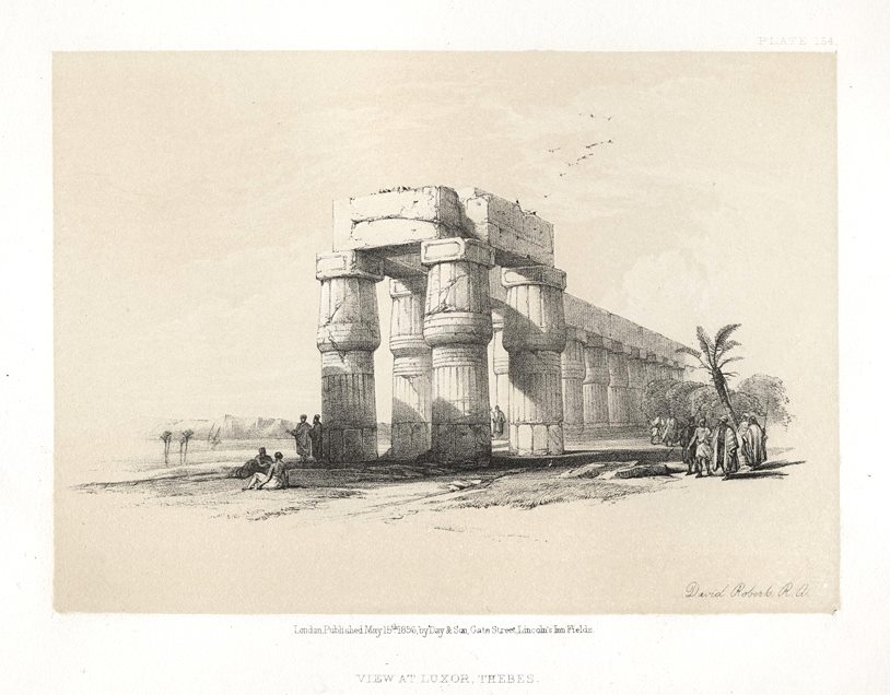 Egypt, View at Luxor, Thebes, 1855