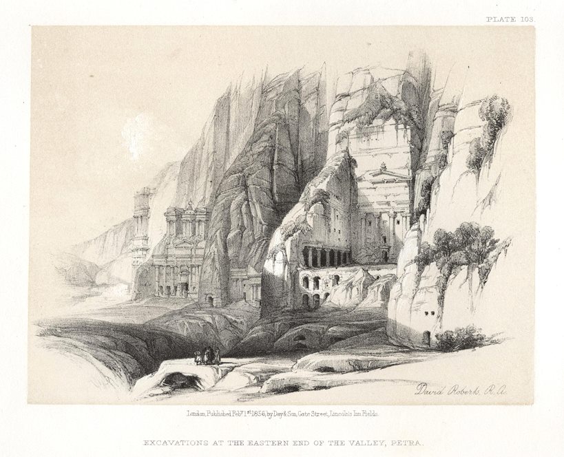 Egypt, Excavations at the Eastern end of the Valley, Petra, 1855
