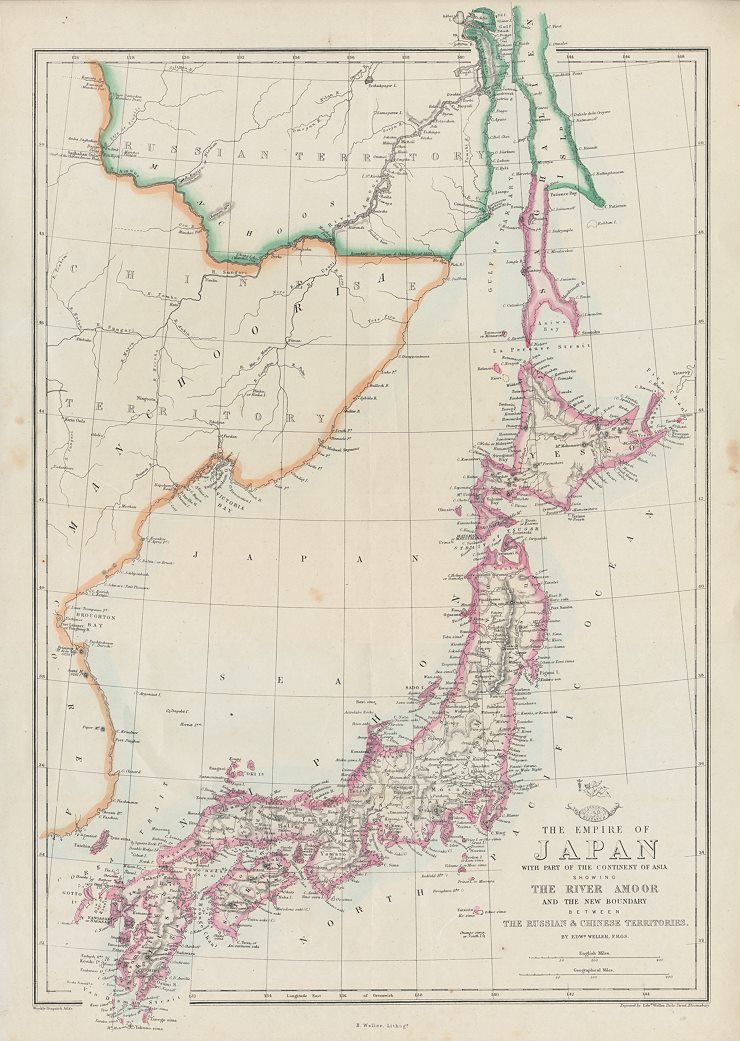 Japan map, 1863