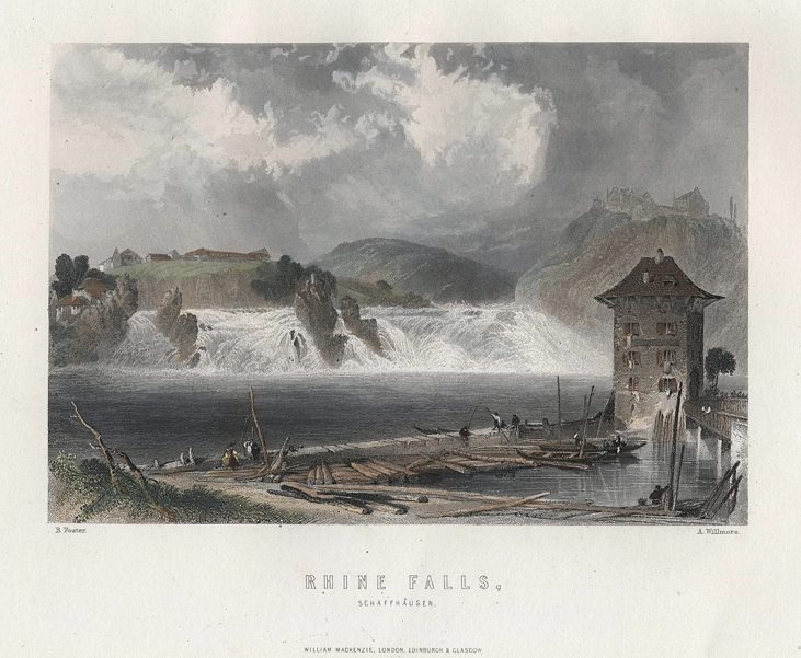 Switzerland, Falls of the Rhine, 1870