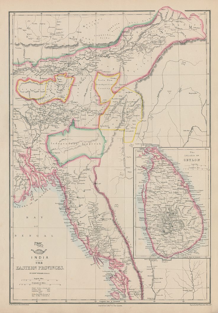India, The Eastern Provinces and Ceylon (Sri Lanka), 1863
