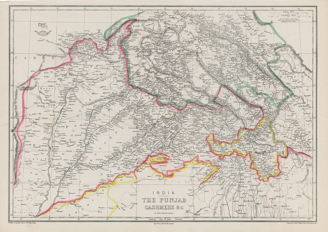 India, Punjab, Cashmere etc., 1863
