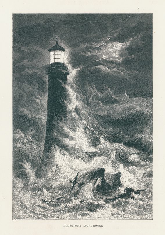 Devon, Eddystone Lighthouse, 1875