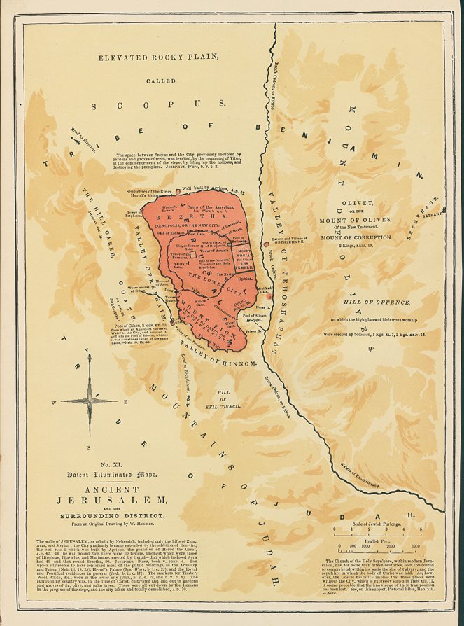 Ancient Jerusalem and vicinity, c1839