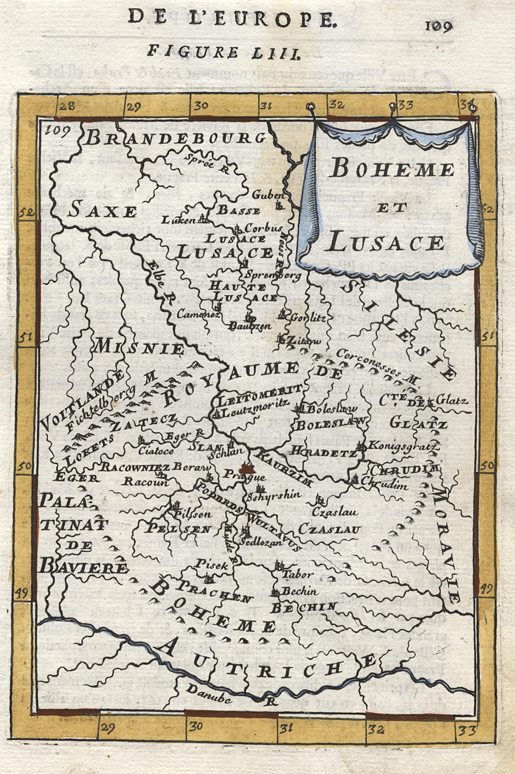 Czechoslovakia, Boheme et Lusace map, 1683