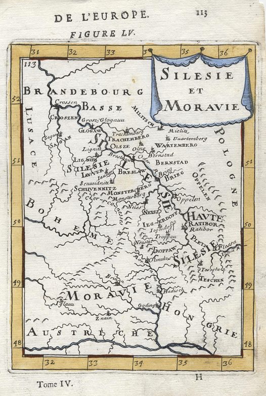 Siliesia & Moravia map, 1683