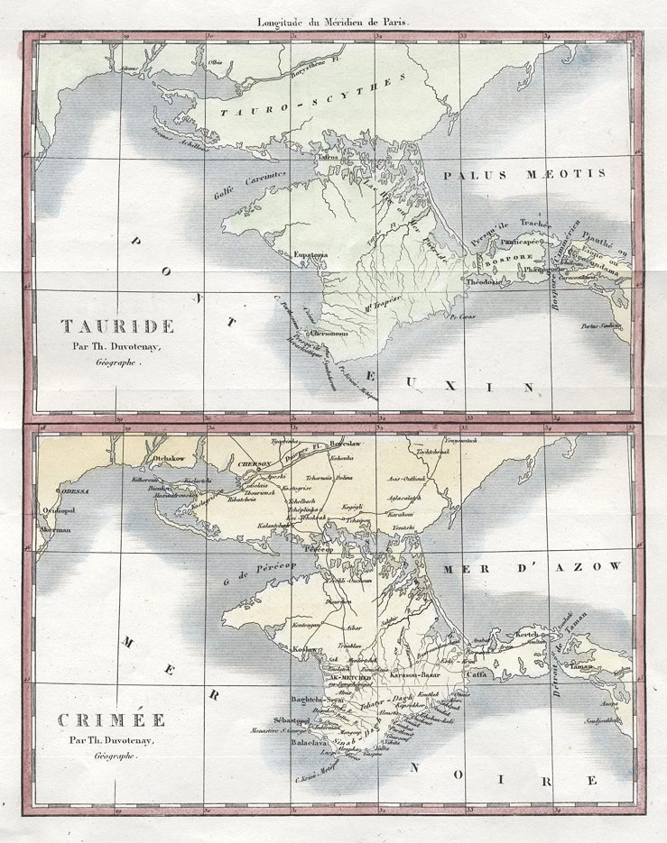 Crimea, ancient & modern map, 1838
