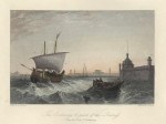 Russia, St.Petersburg, the Exchange & part of the Fortress, 1836